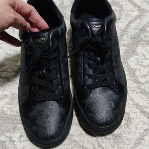 Coach Black Patterned Lace-Up Sneakers